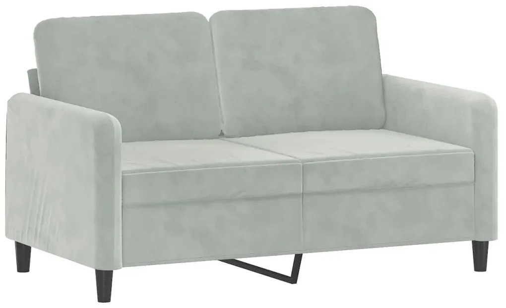 Set di divani 2 pz con cuscini grigio chiaro in velluto