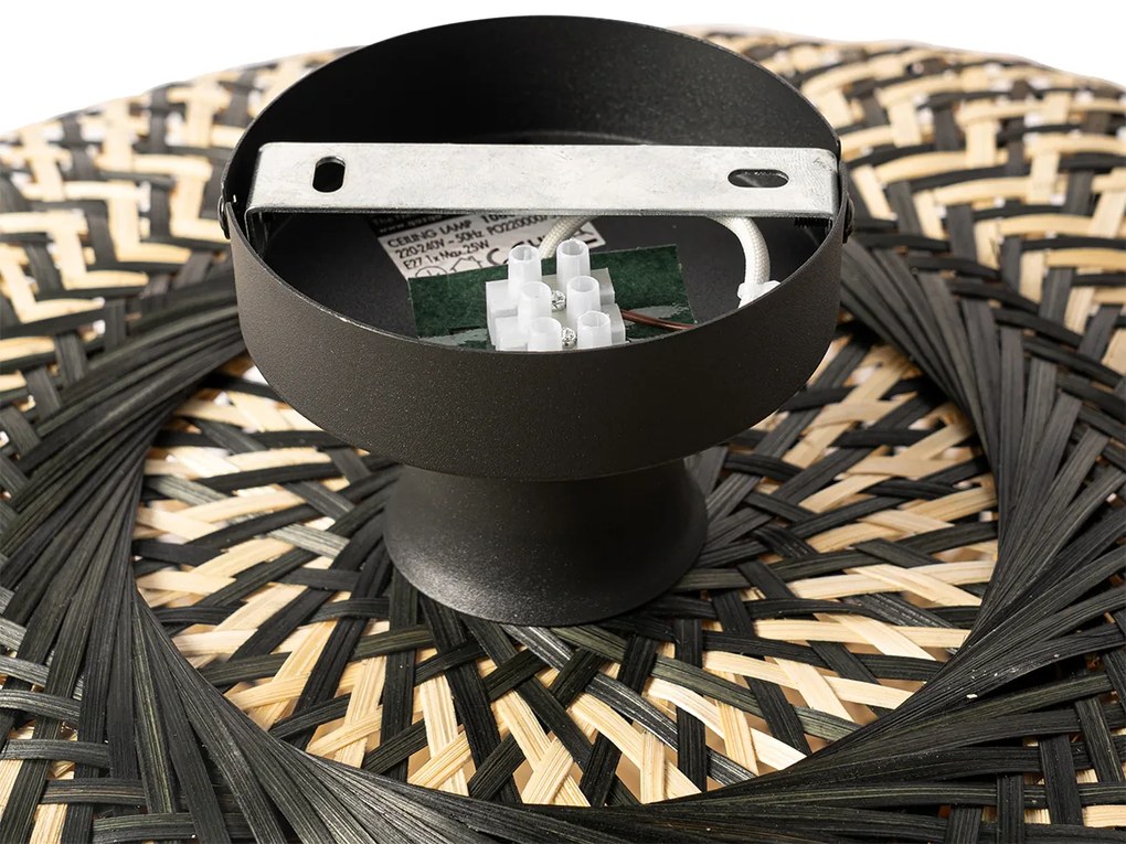 Plafoniera orientale in bambù nero 50 cm - Ostrava