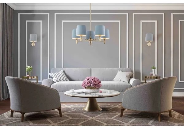 Argon 4347 - Applique PONTE 1xE27/15W/230V grigio/ottone