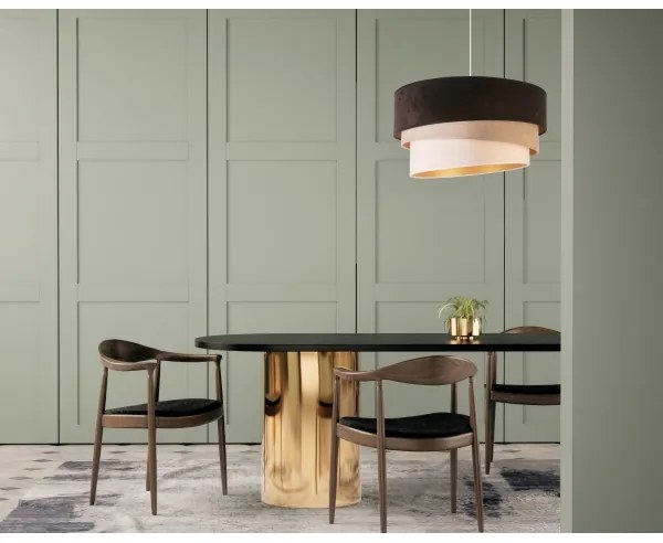 Duolla - Lampadario a sospensione con filo DEVON 1xE27/40W/230V diametro 45 cm nero/beige