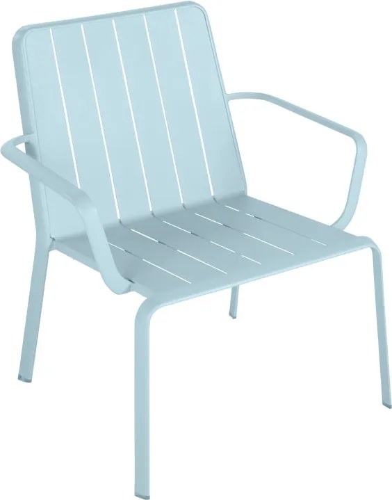 Sedia da giardino con braccioli Idaho NATERIAL, seduta in alluminio azzurro
