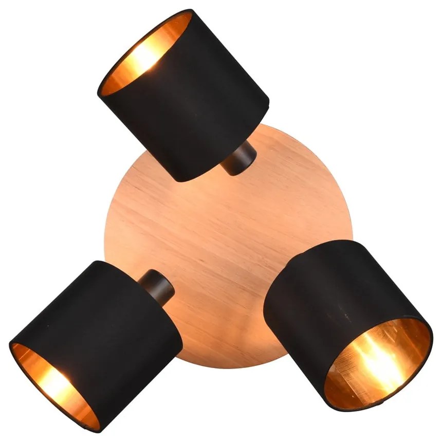 Faretto nero/di colore naturale ø 12 cm Tommy – Reality