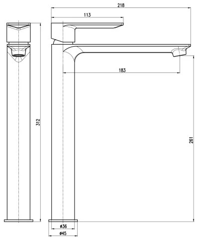RAV Slezák NL130.0MGK - Miscelatore per lavabo NIL 31,2 cm, grigio spazzolato