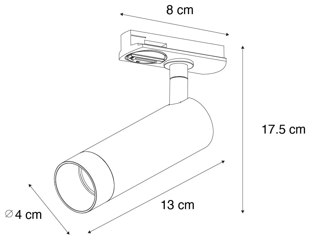 Faretto moderno bianco per sistema a binario monofase 35mm - Iconic Jeana Luxe