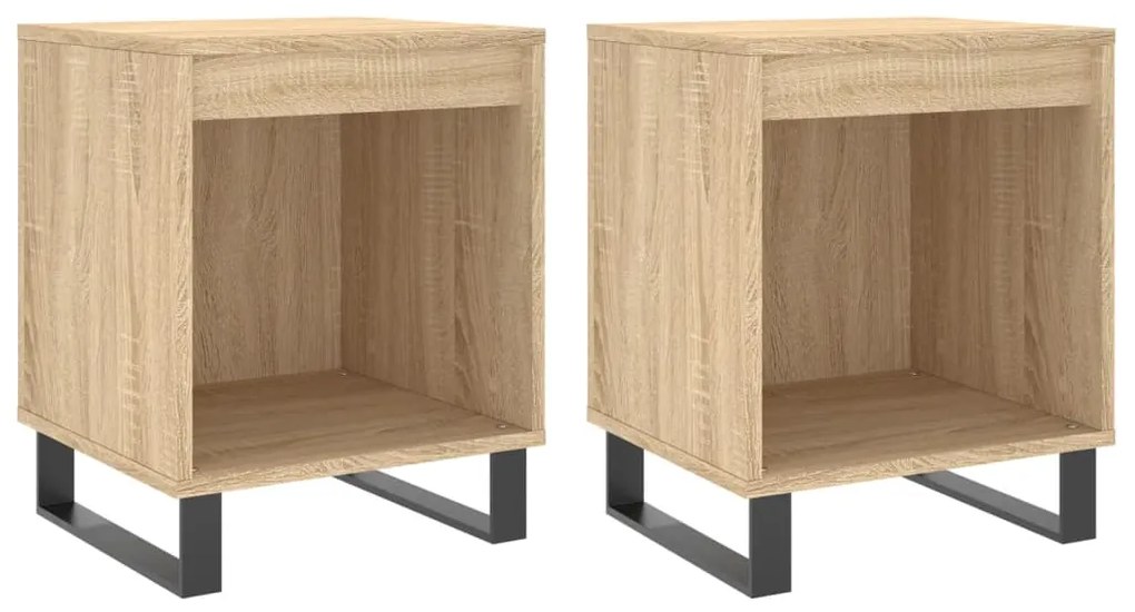 Comodini 2pz Rovere Sonoma 40x35x50 Cm İn Legno Multistrato /