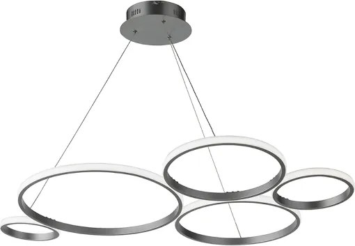 Lampada a sospensione LED POIS in metallo verniciato 108 cm SILVER