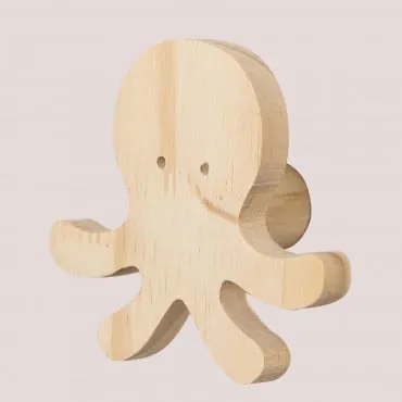 Appendiabiti Da Parete In Legno Pol Kids Polpo - Sklum