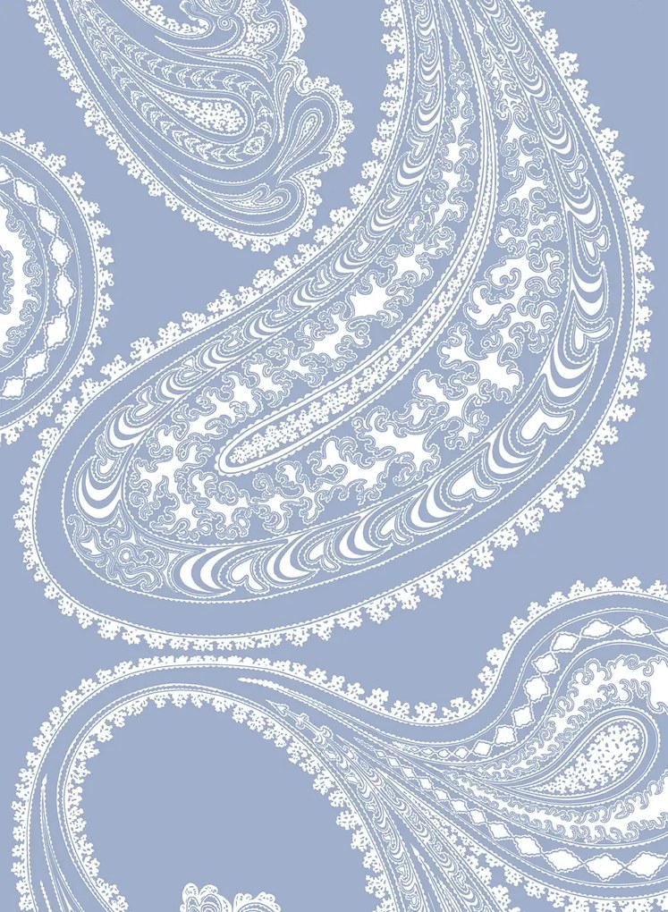 Cole & Son Carta da parati Rajapur - White on Dark Blue