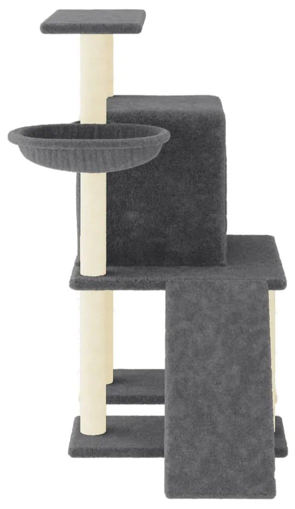 Albero per gatti con tiragraffi in sisal grigio scuro 96,5 cm