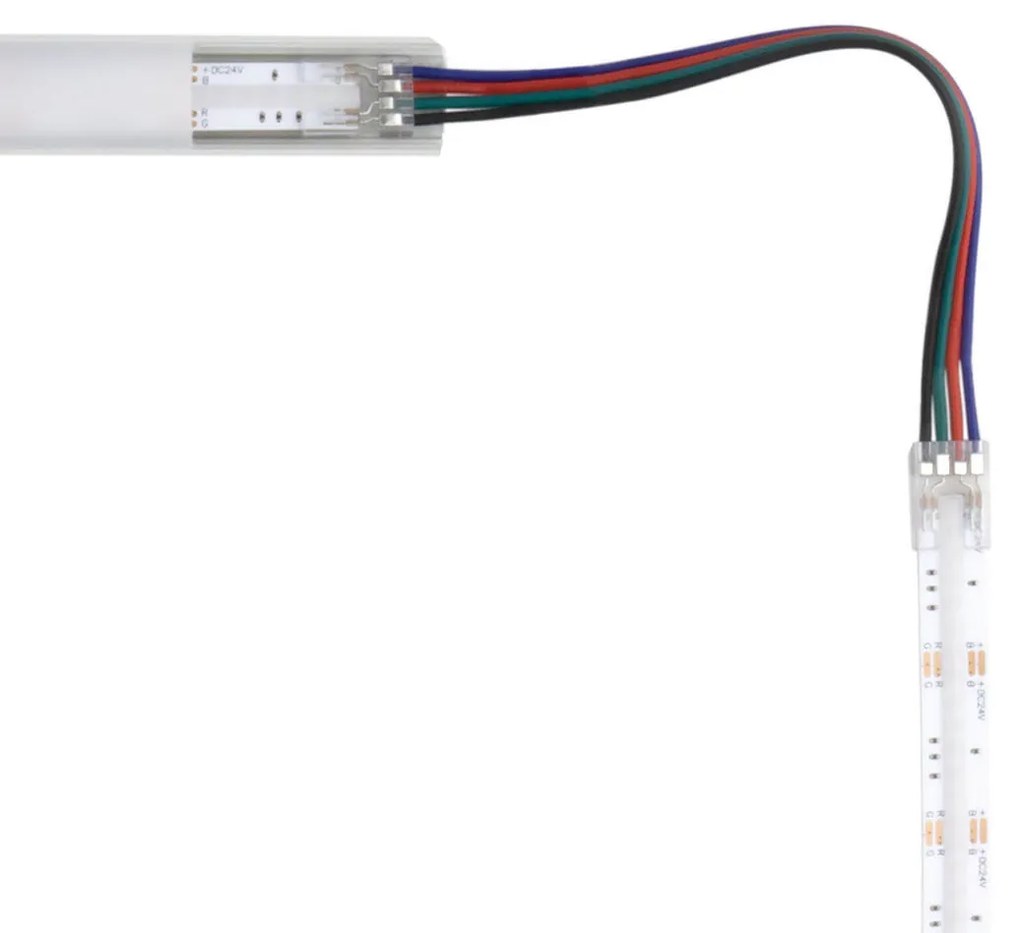 Connettore Angolare per strisce LED RGB COB da 10mm - CF 2PZ
