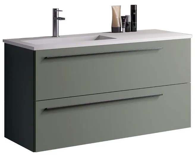 Mobile da bagno sotto lavabo Mia muschio L 99.5 x H 55 x P 45 cm 2 cassetti, lavabo non incluso