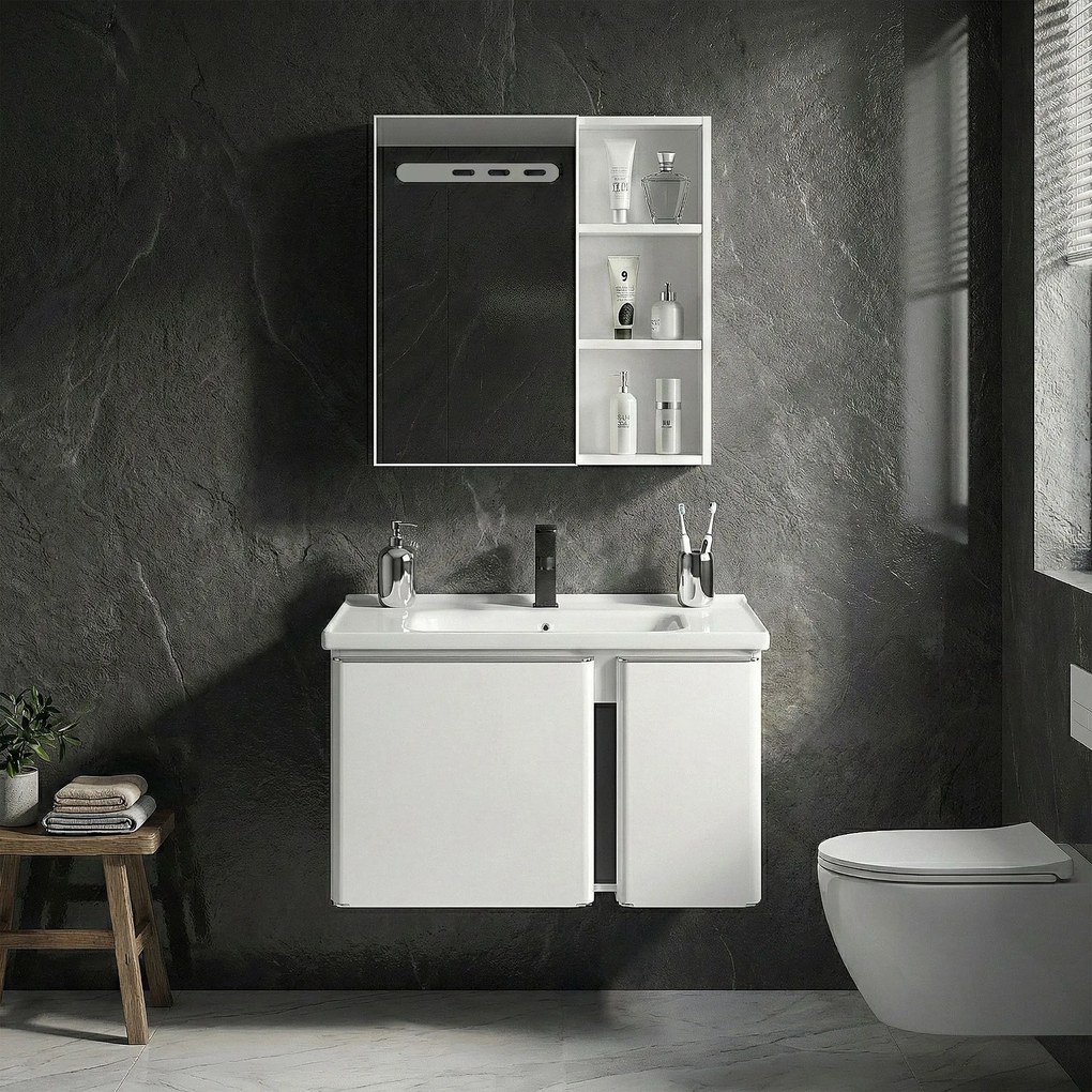 Set di mobili da bagno con lavabo Tula 60cm White
