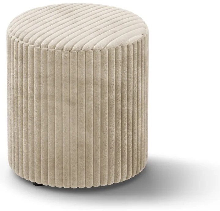 Poggiapiedi beige con rivestimento in velluto a coste Dia – Micadoni