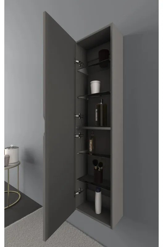 Colonna per mobile bagno onda lucy vintage BADEN HAUS 1 anta P 20 x L 35 x H 140 cm grigio nuvola mdf