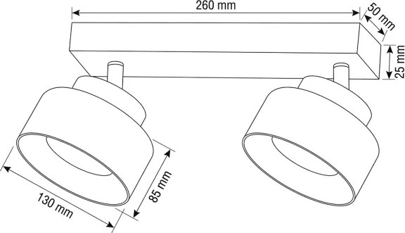 Brilagi - Faretto AURA LUX 2xGX53/30W/230V nero/fumé