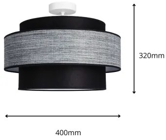 Lampadario a plafone GRACE 1xE27/60W/230V diametro 40 cm nero/grigio