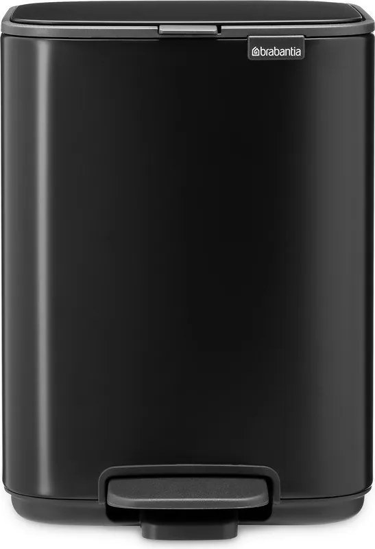 Cestino per la spazzatura nero opaco in acciaio con pedale 4 l Bo – Brabantia