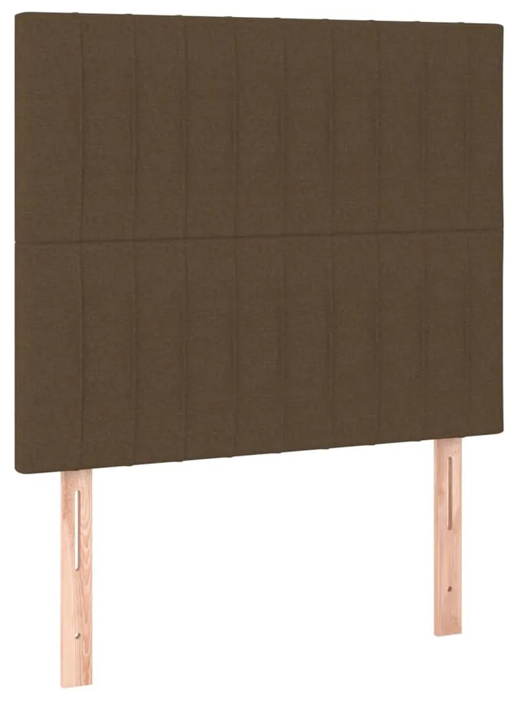 Testiera 2 pz marrone scuro 90x5x78/88 cm in tessuto