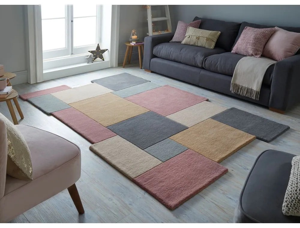 Tappeto in lana marrone 120x180 cm Collage - Flair Rugs