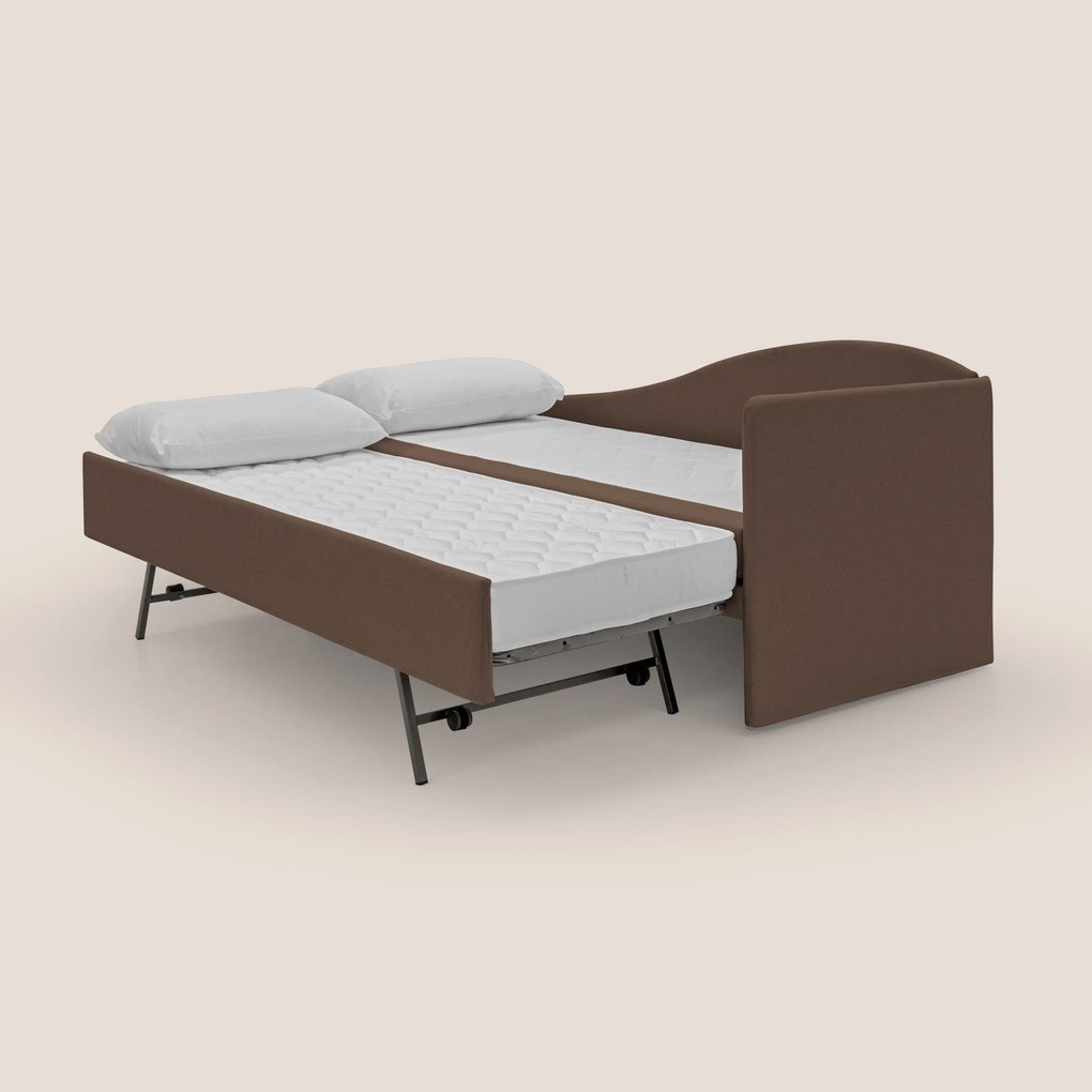 Nolo Divano duplex con doppio letto in tessuto simil cotone impermeabile T13 marrone