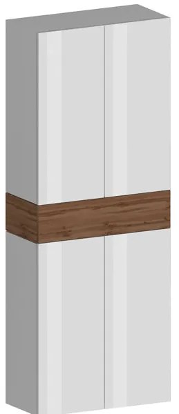 Armadio Scarpiera SAVONA 4 Ante e Ribalta - Bianco Lucido/Rovere Wotan, Moderna e Capiente