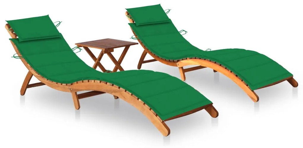 Lettini Prendisole 2 Pz Con Tavolo E Cuscini İn Legno Dacacia /