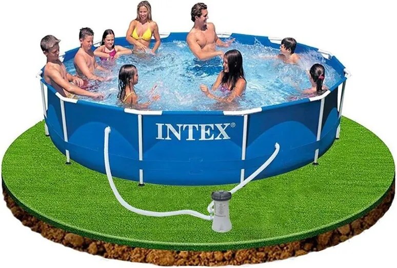 Intex - piscina fuoriterra frame con telaio tonda cm. 366X76H con pompa