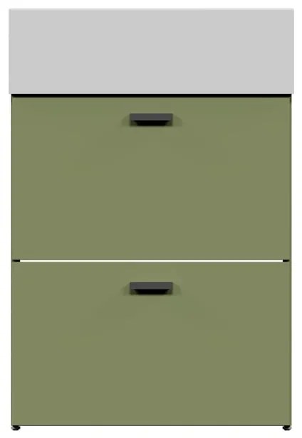 Mobile da bagno sotto lavabo COLAVENE Nobu verde opaco L 59 x H 71 x P 49 cm 2 ante, lavabo non incluso