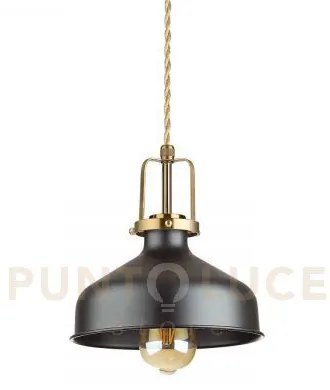 Eris sospensione in metallo nera e oro 1 luce attacco e27 d.33cm