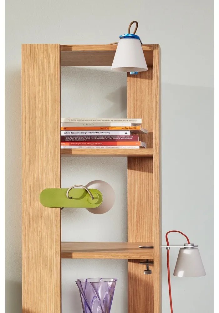 Lampada da tavolo blu con paralume in vetro (altezza 23 cm) Lure - Hübsch