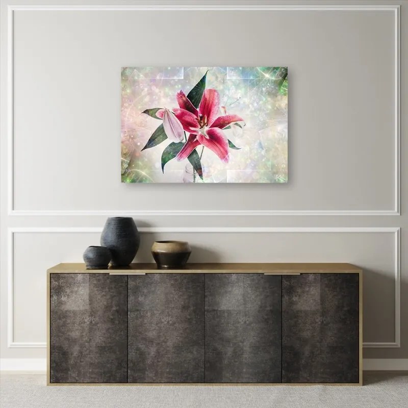 Quadro su tela, Lily rosa  Dimensioni 100x70