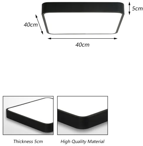 Brilagi - Lampada LED da soffitto POOL SQUARE LED/36W/230V 3000/4500/6000K 40x40 cm ner