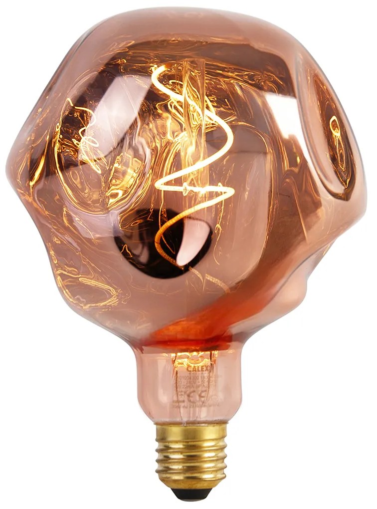 Lampadina LED dimmerabile E27 G125 rosa 4W 70lm 1800K