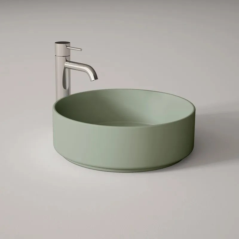 Lavabo da appoggio Colors tondo in ceramica L 37 x P 37 x H 12 cm verde