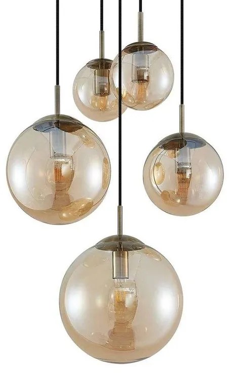 Teeja 5 Cluster Lampada a sospensione Amber - Lindby