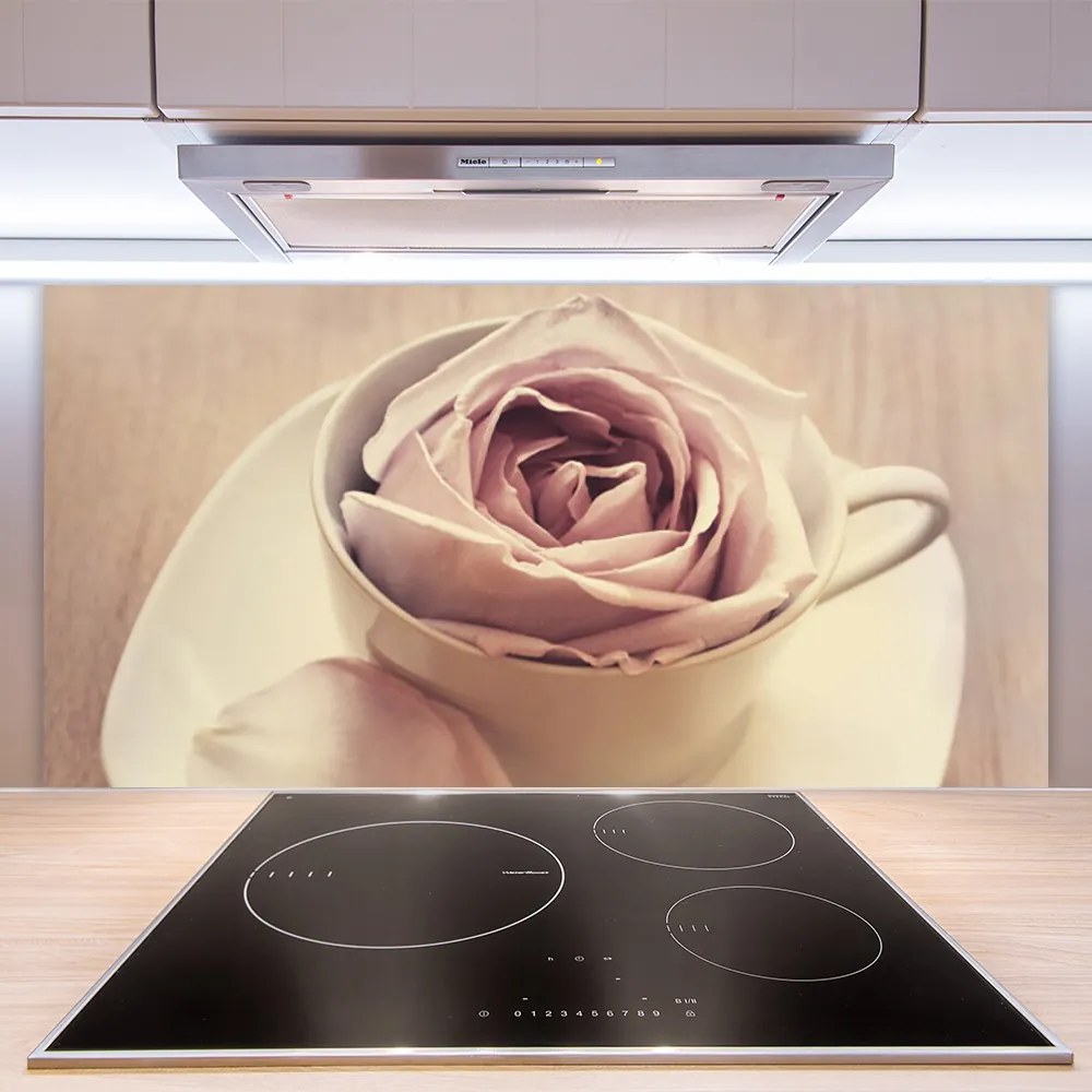 Panel Kuchenny Kubek Róża Sztuka 140x70 cm