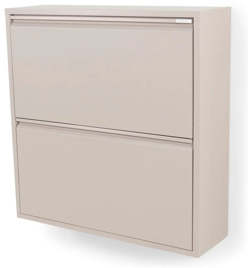 Scarpiera grigio tortora in metallo con ante ribaltabili 75x77,5x22,5 cm Billy – Spinder Design