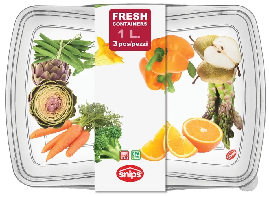 Set di 3 scatole per alimenti Classic, 1 l - Snips
