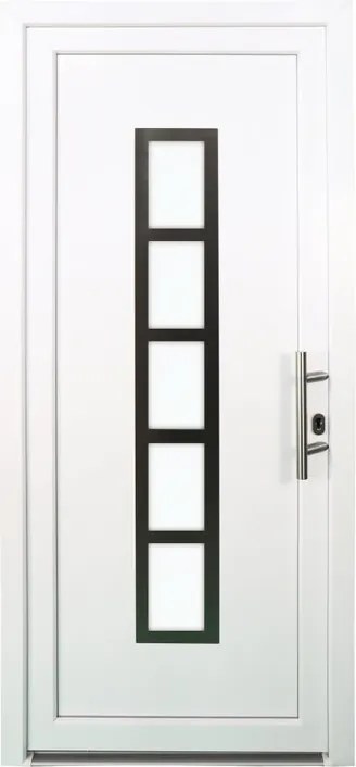 Portoncino d'ingresso 20011 L 90 x H 210 cm in PVC bianco, apertura spingere a sinistra, falso telaio non incluso