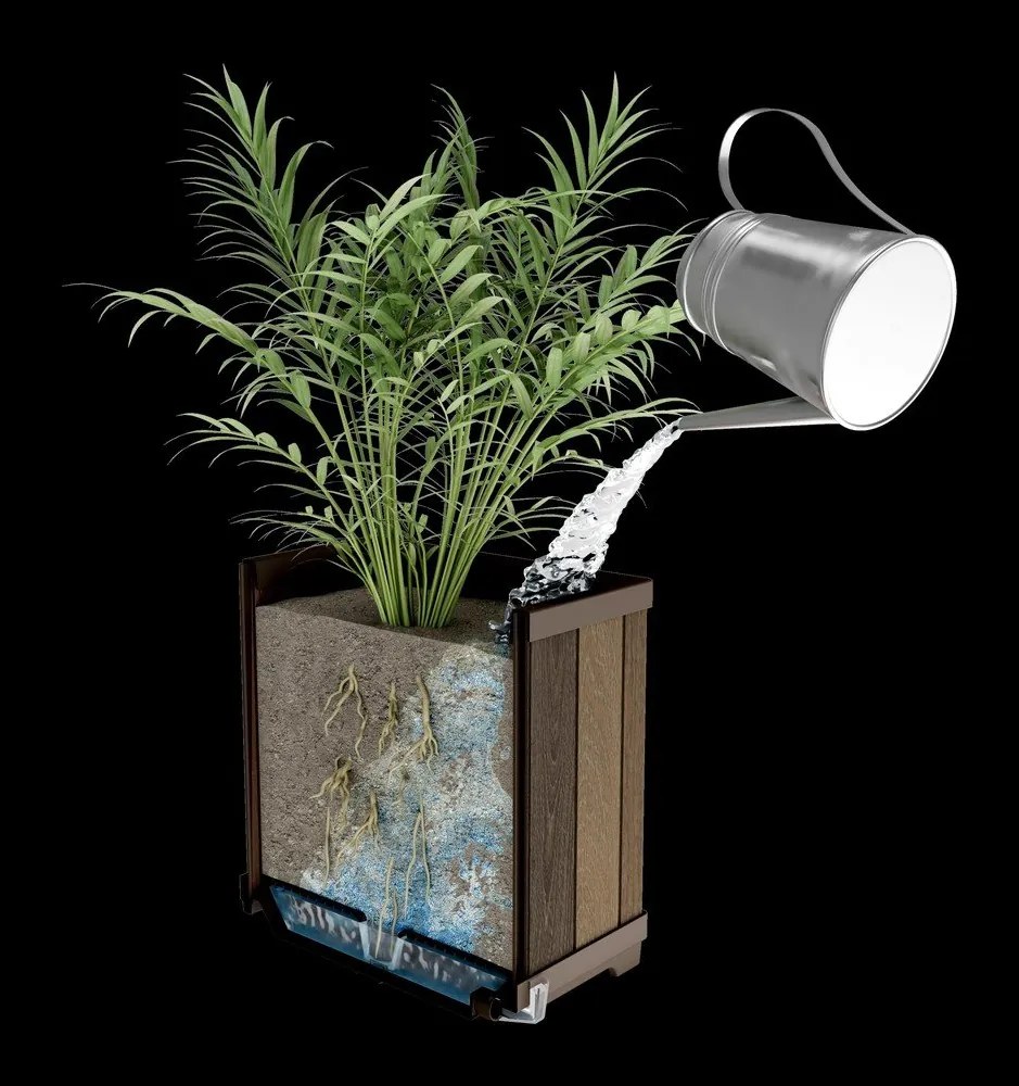 Vaso per fiori in plastica con sistema di auto-irrigazione Deco Square – Keter