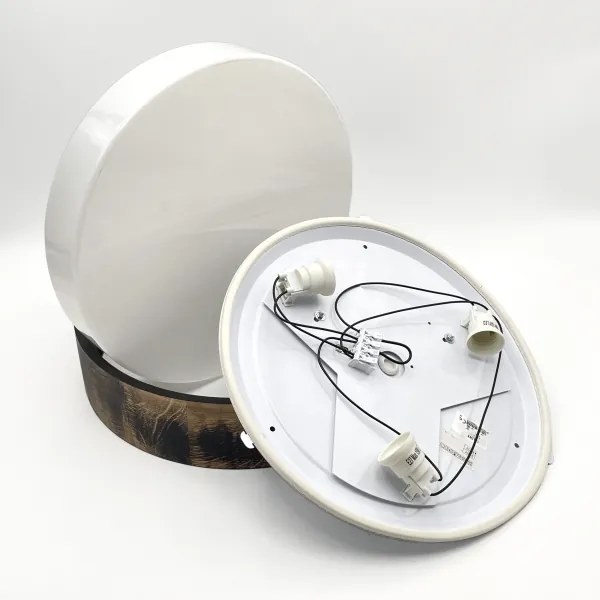 Plafoniera bagno OAK SMOKY 3xE27/15W/230V IP54 Ø37,5 cm rovere/marrone