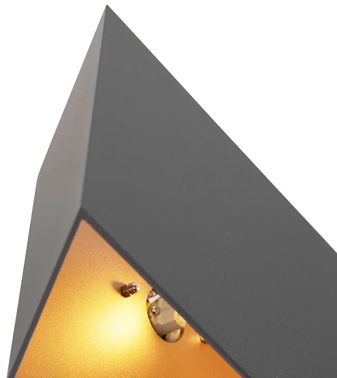 Applique da parete Fold grigio con rame