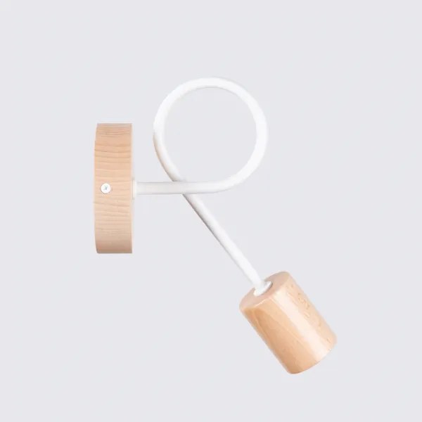 Sollux SL.1473 - Applique EMBER 1xE27/15W/230V bianco/beige/faggio