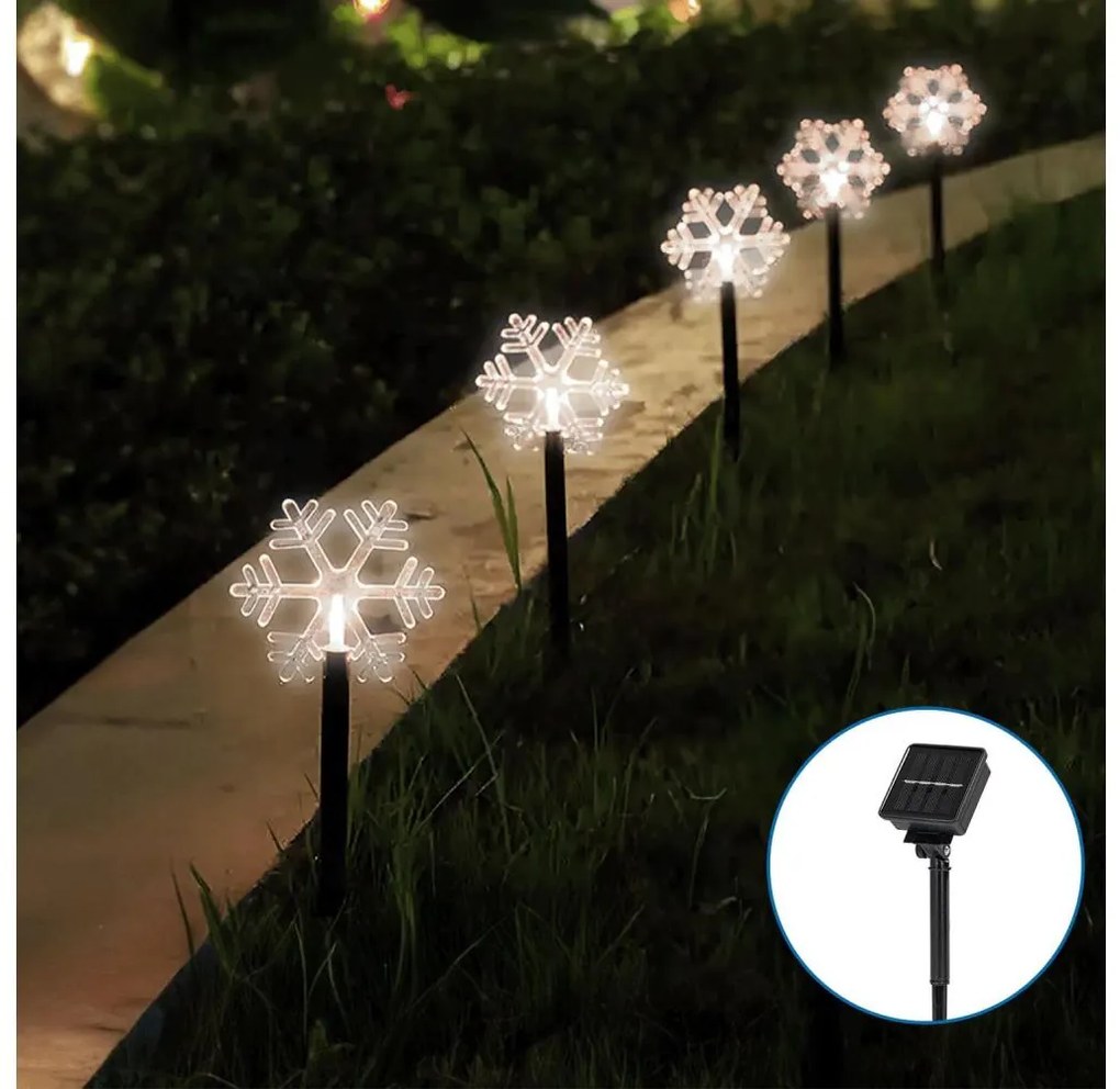 Aigostar - LED Solare Natale chiaro LED/0,054W/1,2V 1m IP65 bianco freddo