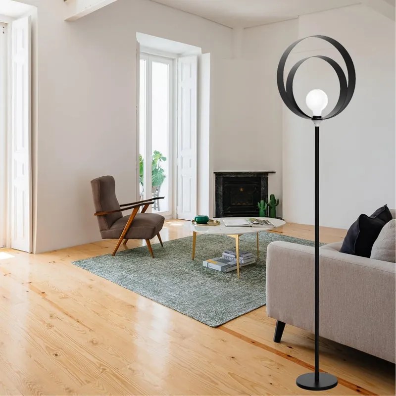 Lampada da terra Nucleo in acciaio, H 180 cm, E27 MAX42W LUMICOM