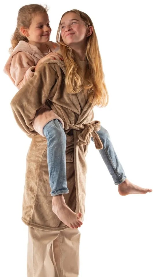 Accappatoio per bambini rosa in micropile 122-128 Delux – Tiseco Home Studio