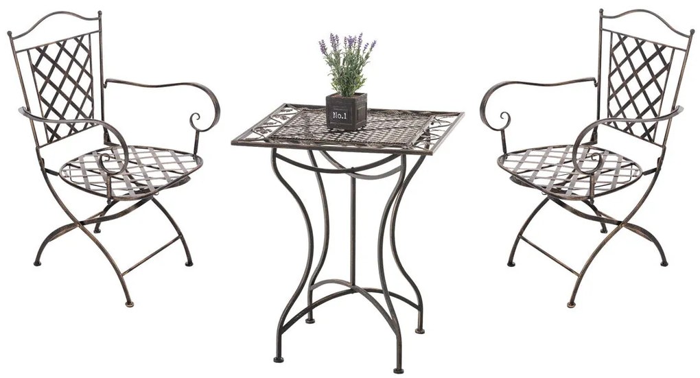 Set Da Giardino İn Ferro "eleganza Artigianale" / Bronze