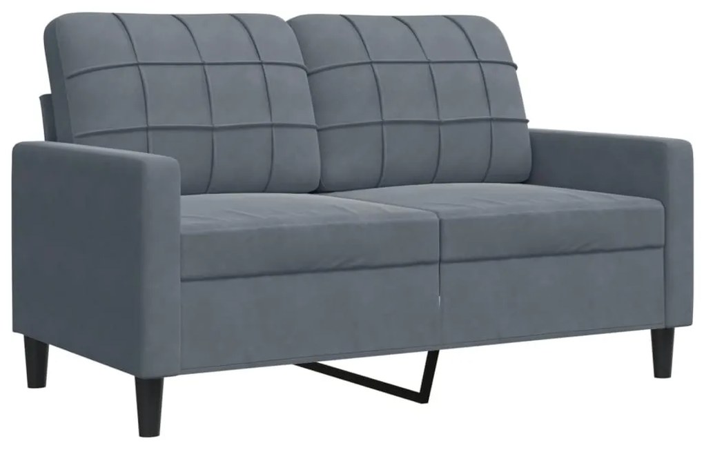 Set di divani 2 pz con cuscini grigio scuro in velluto