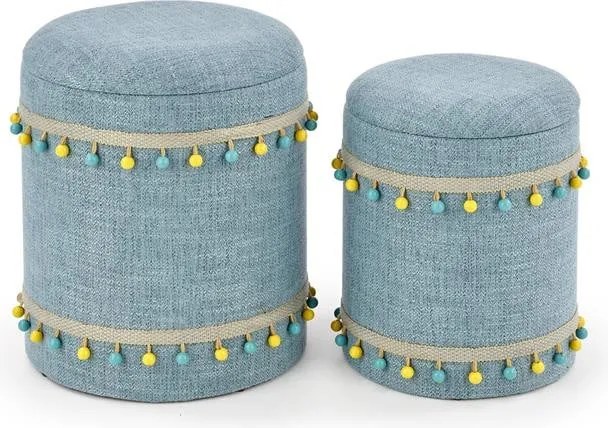 Set di Pouf imbottiti Grado azzurro