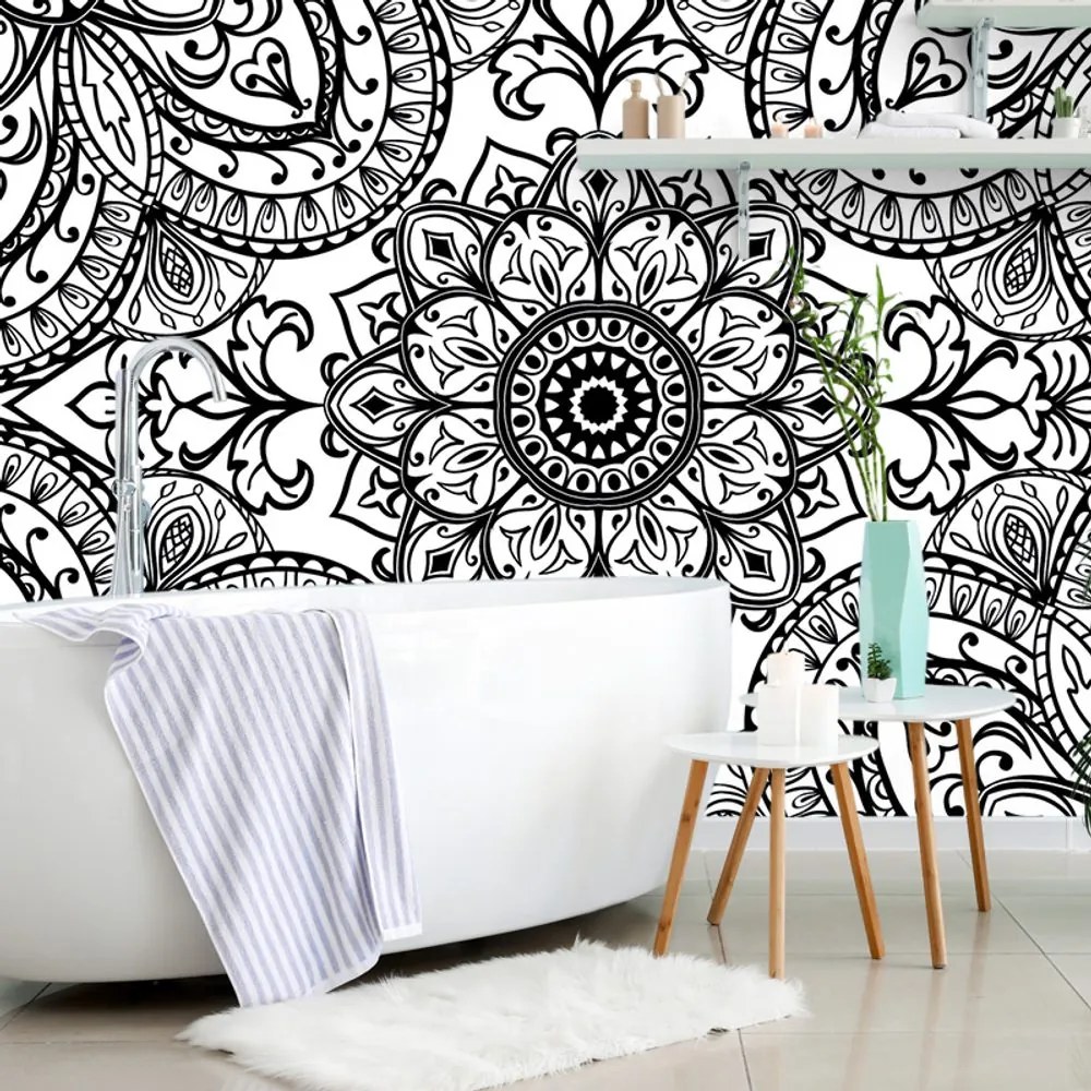 Carta da parati – Ornamento in bianco e nero